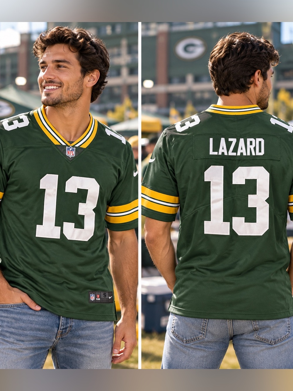 Nike Green Bay Packers Allen Lazard #13 On Field NFL Jersey Men’s Small